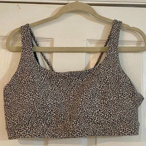 Athleta Exhale Bra D-DD+, Black & White Leopard, XL